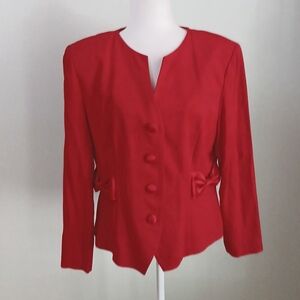 2/$15 Jessica Howard Vintage Bows Blazer Jacket